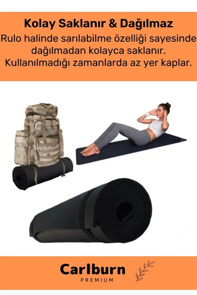 Taşıma Askılı Su Geçirmez Konforlu Kalın Rahat Çift Taraflı Çadır Uyku Yer Minderi 10mm Kamp Matı - 5