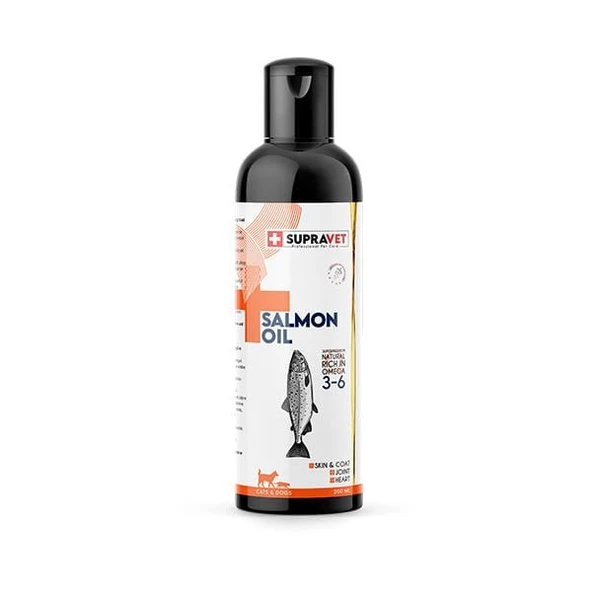 Supravet Salmon Oil Deri Tüy Ve Sindirim İştah Açıcı Kedi Ve Köpek Somon Yağı 200 Ml