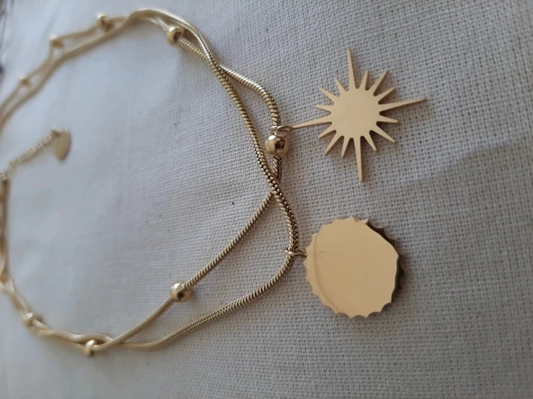 Güneş Ay Zincir Kolye - 2