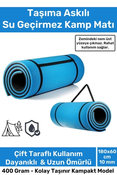Taşıma Askılı Su Geçirmez Konforlu Kalın Rahat Çift Taraflı Çadır Uyku Yer Minderi 10mm Kamp Matı