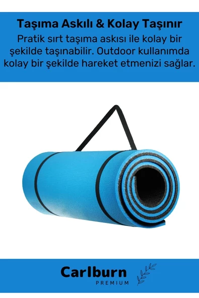 Taşıma Askılı Su Geçirmez Konforlu Kalın Rahat Çift Taraflı Çadır Uyku Yer Minderi 16mm Kamp Matı - 2