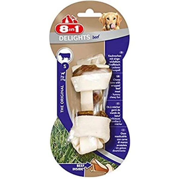 8in1 Delights Bones Biftekli Köpek Kemik Ödülü Small