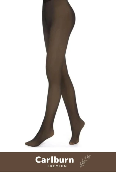 Nefes Alabilen Peluş Kışlık İnceIçi Polarlı Dokuma Siyah Şık Ten Görünümlü Termal Külotlu Çorap Tayt - 6