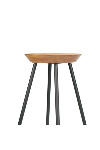 Tabure Sandalye Bar Taburesi Ahşap Demir Ayaklı Ahşap Topuzlu Modern Rahat 75 Cm - 5
