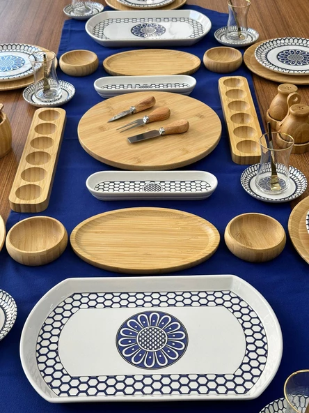 Kahvaltı Takımı 52 Parça 6 Kişilik Blue Yuvarlak - 3
