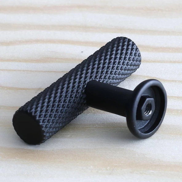 Düğme Kulp Mobilya Mutfak Dolabı Çekmece Dolap Kulpları Kapak Kulpu Kulbu Siyah Metal - Resim 3