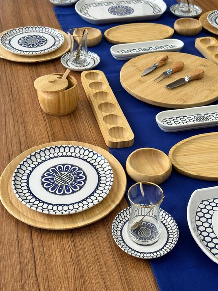 Kahvaltı Takımı 52 Parça 6 Kişilik Blue Yuvarlak - 2