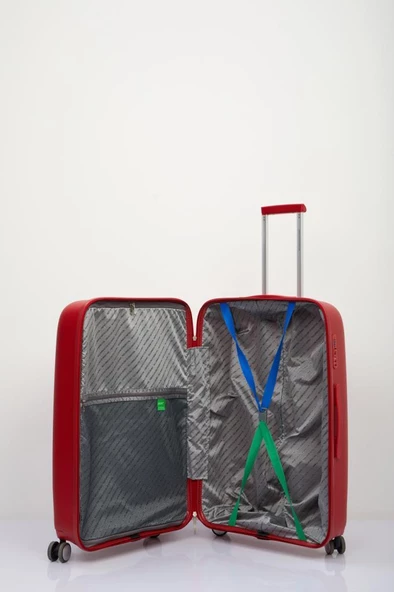 Benetton Trolley Valiz Kırmızı Büyük Boy 14BNT1000-01-KR - 4