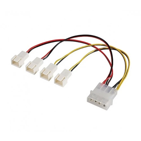 Akasa CB001 Molex/4x3-Pin Hız Düşürme Özellikli Fan Çoklayıcı (AK-CB001)