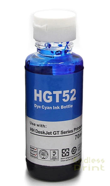 hementoner Mürekkep-Hp GT52XL Mavi Refill İnk.-70 ml (Muadil) ürün görseli