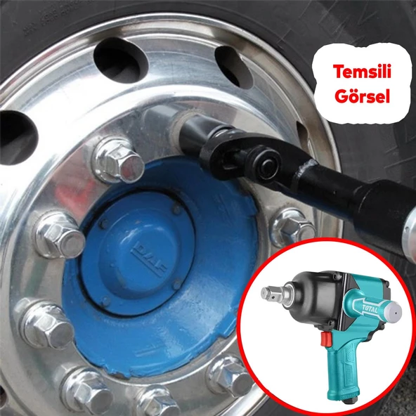 Total 1800 N.m Havalı Darbeli Somun Sıkma TAT41112 Sökme Tabanca 1" Araba Teker Lastik Civata Bijon - 3