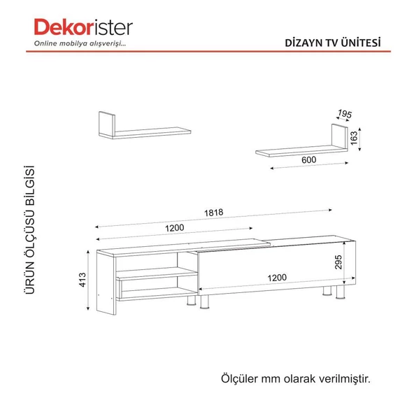 Dekorister Dizayn Tv Ünitesi Beyaz-Ceviz - 6