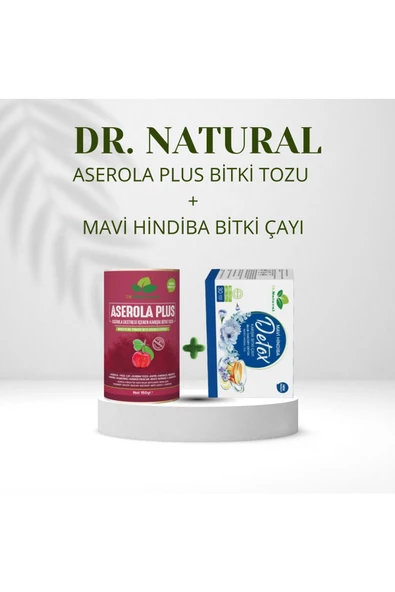 Aserola Ekstresi Tozu 150 Gr ve Mavi Hindiba Detox Çayı 30 Şase (2li Set)