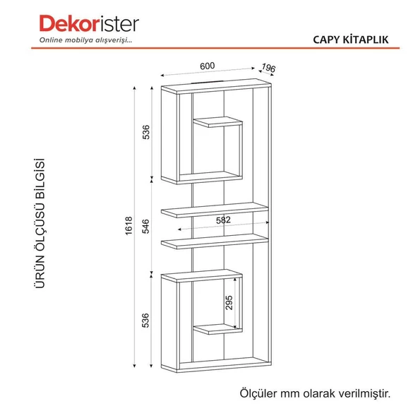 Dekorister Capy Kitaplık Beyaz - 7