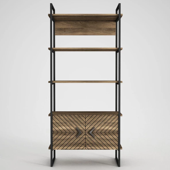 Dekorister Exclusive Scala Demir Kitaplık Ceviz - 6