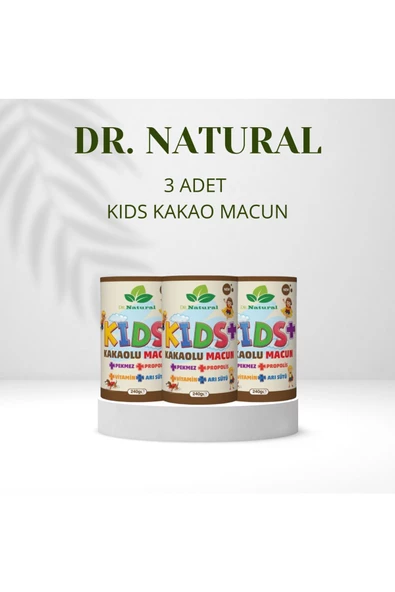 Kids Çocuk Macunu Kakaolu - Arı Sütü - Propolis - Pekmez Ve Vitamin 240 gr ( 3 Adet )