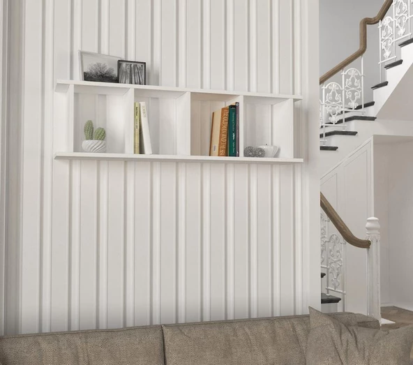Dekorister Snow Duvar Rafı Beyaz