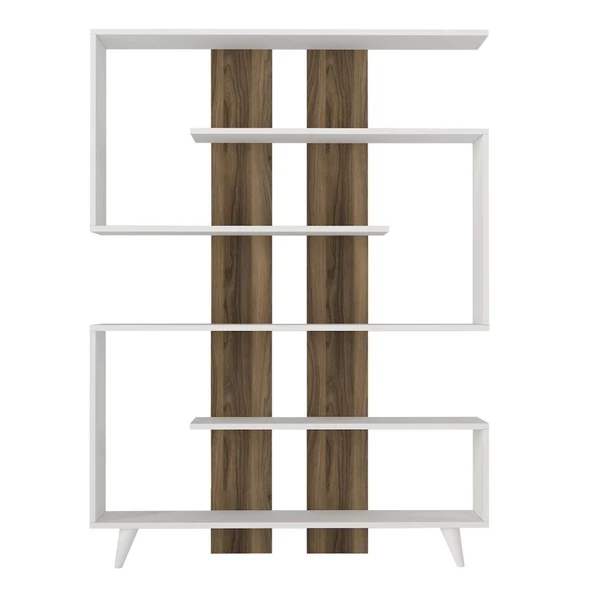 Dekorister Rain Kitaplık Beyaz-Ceviz - 5