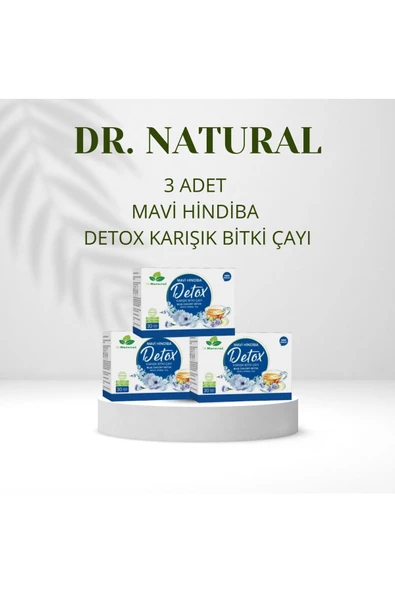 Mavi Hindiba Detox Karışık Bitki Çayı 30 Şase Mavihindiba Detoks Tozu (3 KUTU)