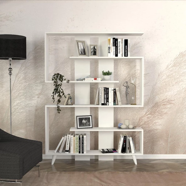 Dekorister Rain Kitaplık Beyaz