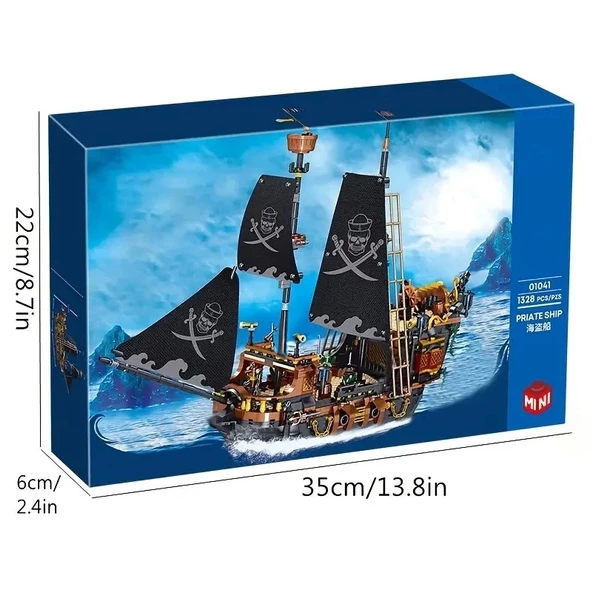 Korsan Gemisi Yapı Blokları Seti 1328 Parça 6 Yaş Karayip Korsanları Pırates Modeli Kit - 3