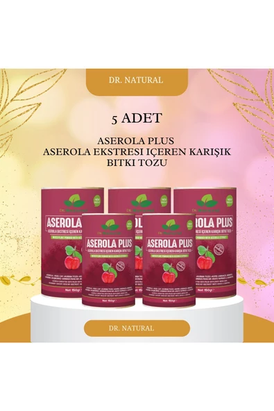 5 Adet Aserola Plus Acerola Ekstresi Içeren Karışık Bitki Tozu 150 Gr.