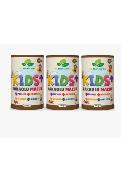 Kids Çocuk Macunu Kakaolu - Arı Sütü - Propolis - Pekmez Ve Vitamin 240 gr ( 3 Adet ) - 3