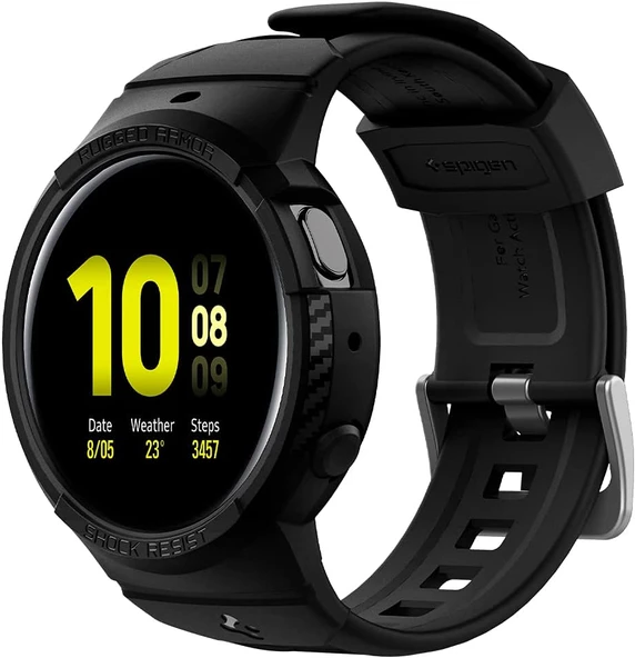 Spigen Samsung Galaxy Watch Active 2 (44mm) Kılıf Rugged Armor Pro Black - ACS02066 TEŞHİR