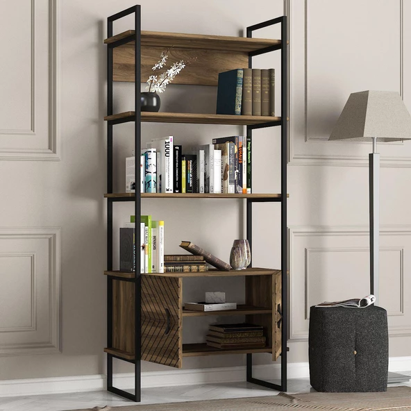 Dekorister Exclusive Scala Demir Kitaplık Ceviz - 3