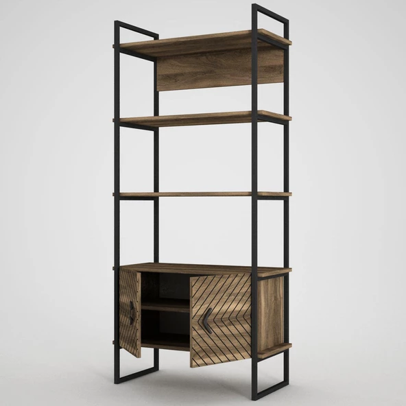 Dekorister Exclusive Scala Demir Kitaplık Ceviz - 7