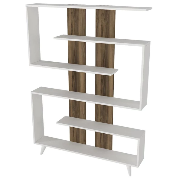 Dekorister Rain Kitaplık Beyaz-Ceviz - 6
