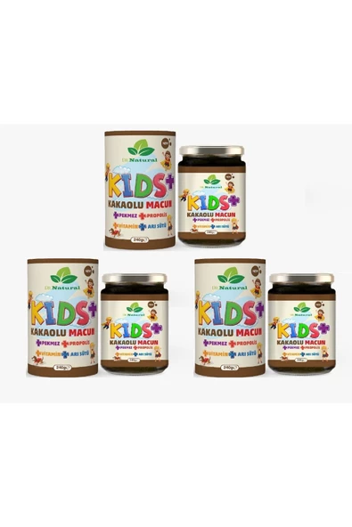 Kids Çocuk Macunu Kakaolu - Arı Sütü - Propolis - Pekmez Ve Vitamin 240 gr ( 3 Adet ) - 2
