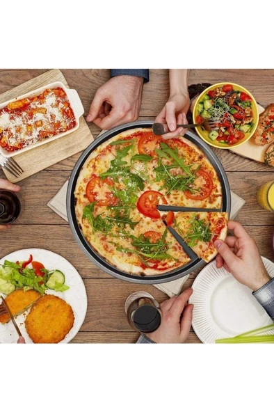Kapris 3 Lü Emaye Pizza Fırın Tepsi Seti 26-29-32 Cm KAP-536 - Resim 5