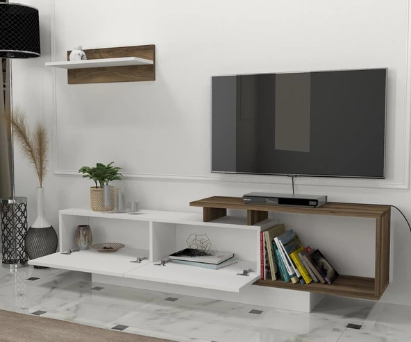 Dekorister Asos Tv Ünitesi Beyaz-Ceviz - 3
