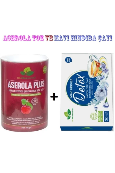Aserola Ekstresi Tozu 150 Gr ve Mavi Hindiba Detox Çayı 30 Şase (2li Set) - 2