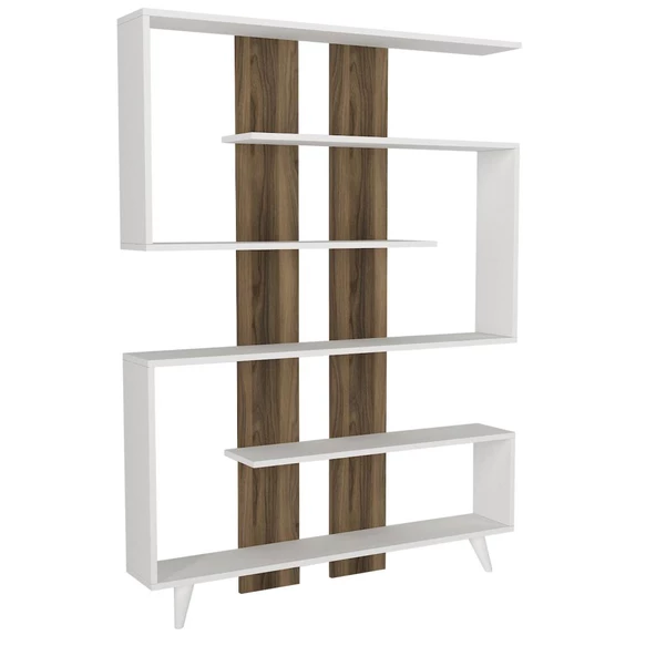 Dekorister Rain Kitaplık Beyaz-Ceviz - 4