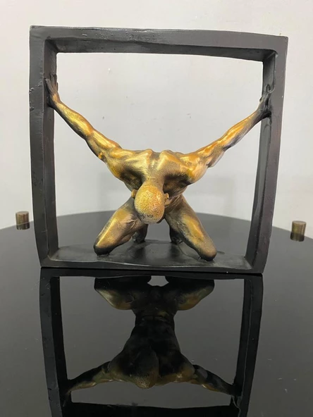 Tutsak Adam heykeli Soyut Düşünce Tuzağı Tasarım Heykel ( aşırı düşünen heykel mücadele figürü biblo )