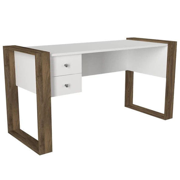 Dekorister Lord Çalışma Masası Beyaz-Ceviz - 6