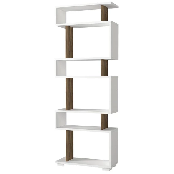 Dekorister Blok Kitaplık Beyaz-Ceviz - 5