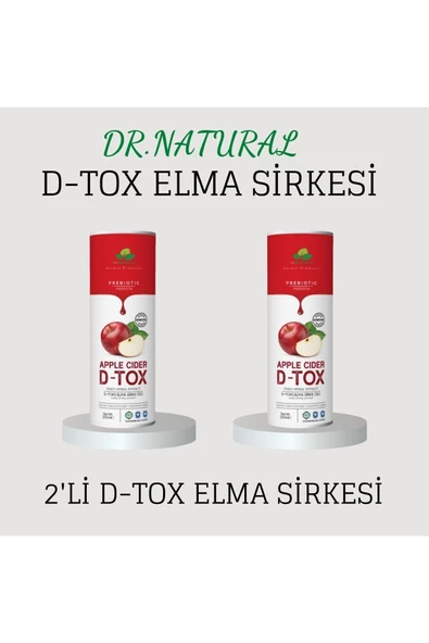 2 Adet Elma Özlü Prebiyotik Ödem Atmaya Ve Kilo Vermeye Yardımcı Detox Sirkesi 250 ml - 2