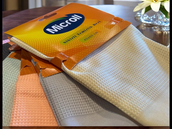 Microll Mikrofiber Sihirli Temizlik Bezi 60 x 40 cm Cam,Mutfak,Araç, Çok Amaçlı Temizlik Bezi - 6