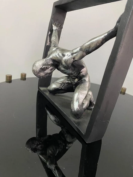 Tutsak Adam heykeli Soyut Düşünce Tuzağı Tasarım Heykel ( aşırı düşünen heykel mücadele figürü biblo ) - 6