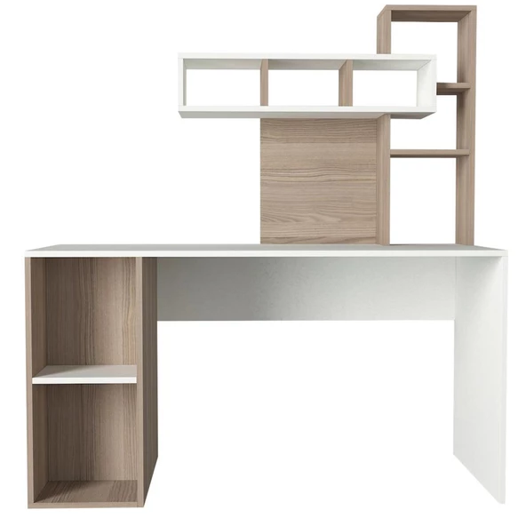 Dekorister Coral Kitaplıklı Çalışma Masası Beyaz-Cordoba - 4