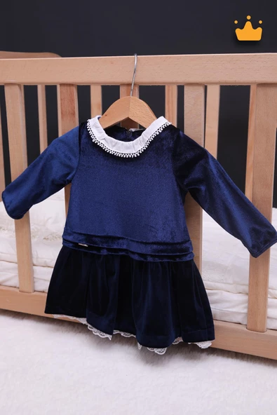 Babyhola Kız Bebek Çocuk Şık Bayramlık Nostaljik Kadife Elbise 13542 - 3