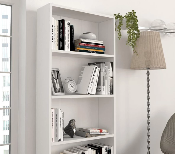 Dekorister Cansu G 5 Raflı  Kitaplık Beyaz - 3