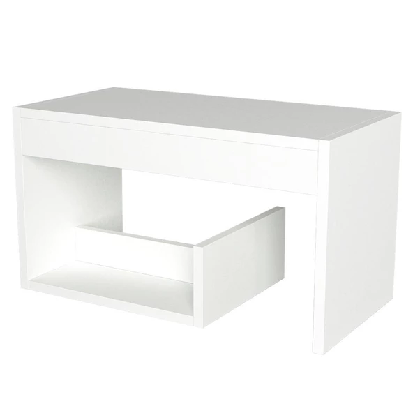 Dekorister Sister Koltuk Yan Sehpa Beyaz - Resim 4