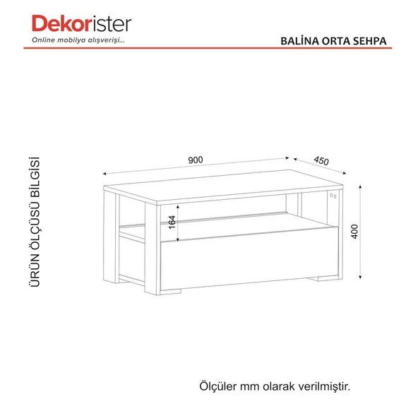 Dekorister Balina Orta Sehpa Beyaz-Ceviz - 7