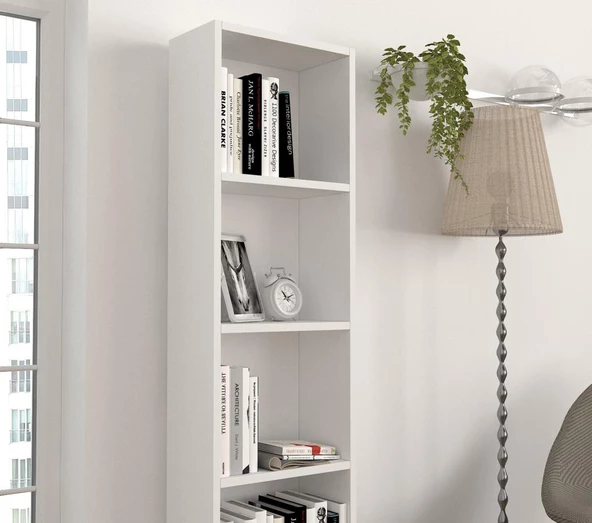 Dekorister Cansu D 5 Raflı Kitaplık Beyaz - 3