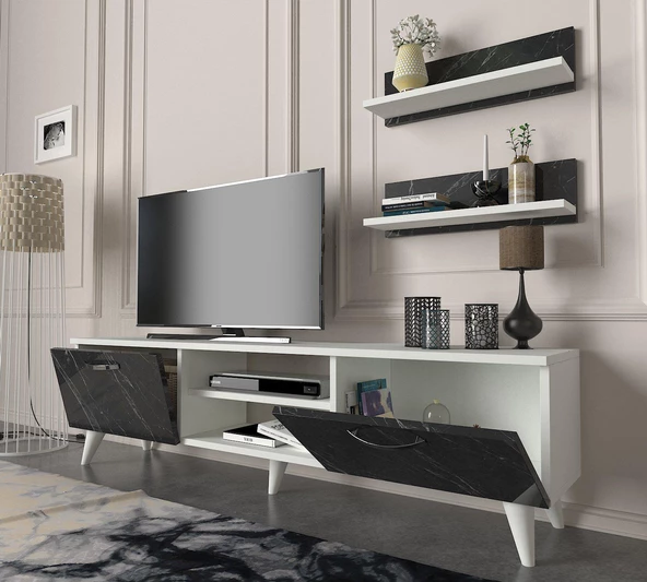 Dekorister Geacles Tv Ünitesi Beyaz-Mermer - 3