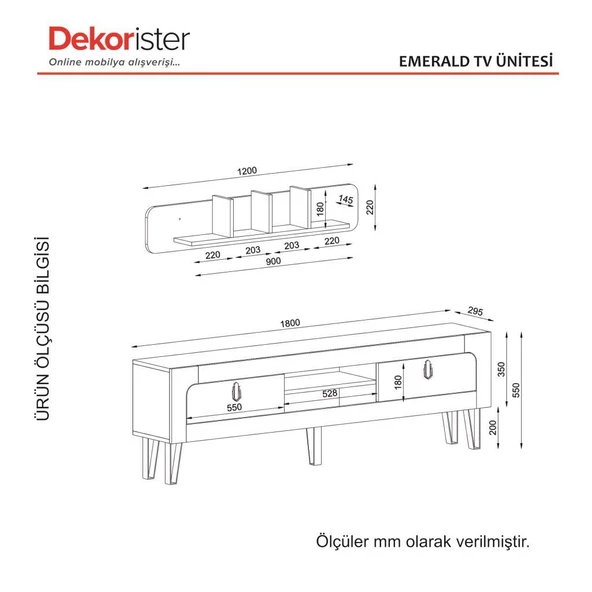 Dekorister Exclusive Emerald Tv Ünitesi Rebab - 6